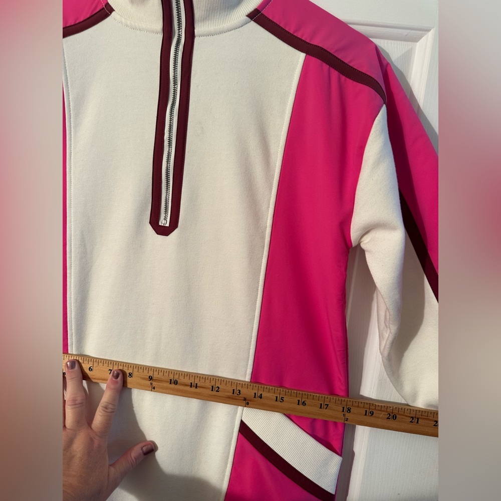 ANTHROPOLOGIE XXS Daily Practice PREPPY Color Block Twofer Mini Dress Pink White - Picture 13 of 16